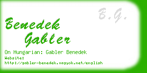 benedek gabler business card